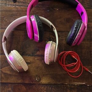 Pink and Cream Wireless Headphones